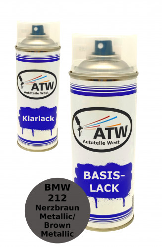 Autolack für BMW 212 Nerzbraun Metallic / Brown Metallic+400ml Klarlack Set